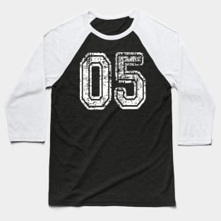 Number 05 Grungy in white Baseball T-Shirt